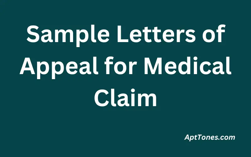 Sample Letters of Appeal for Medical Claim