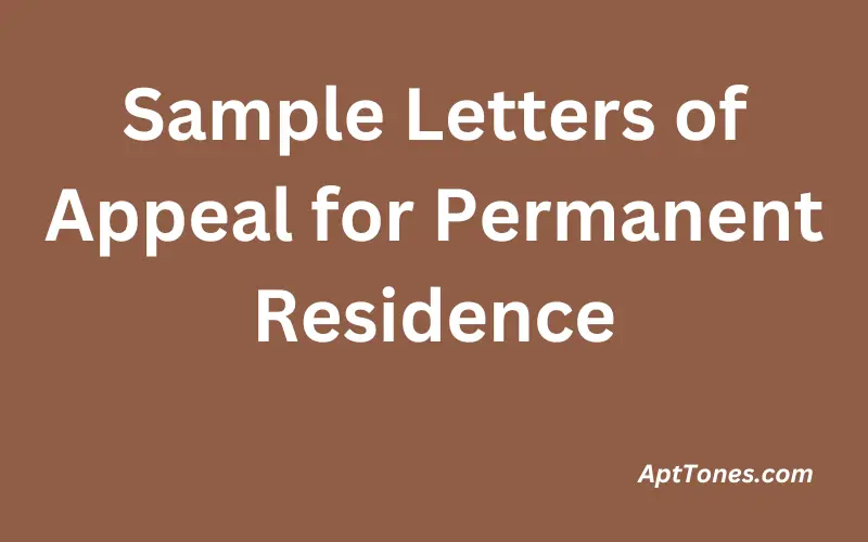 Sample Letters of Appeal for Permanent Residence