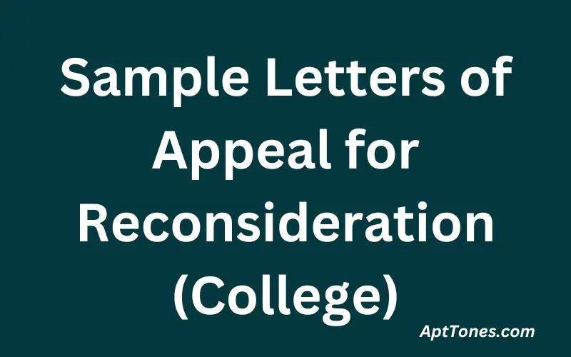 Sample Letters of Appeal for Reconsideration (College)