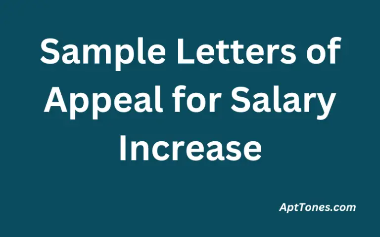 Sample Letters of Appeal for Salary Increase