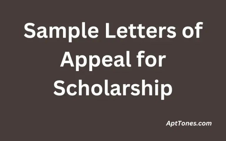 Sample Letters of Appeal for Scholarship