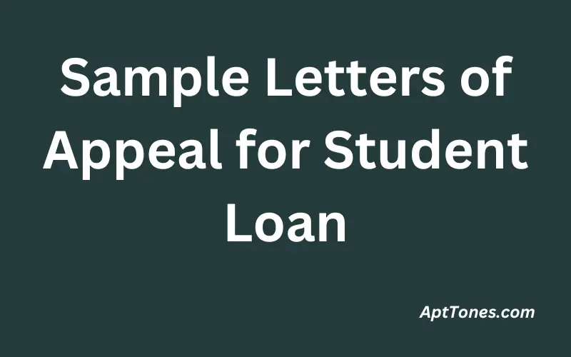 Sample Letters of Appeal for Student Loan