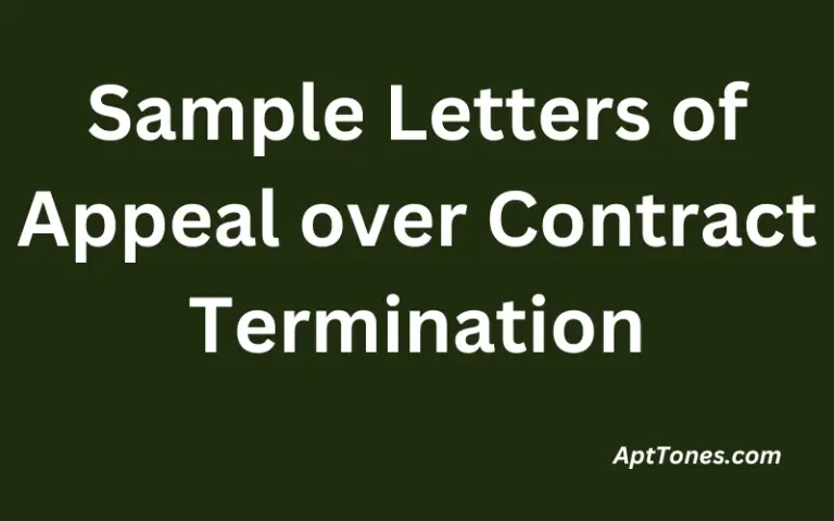 Sample Letters of Appeal over Contract Termination