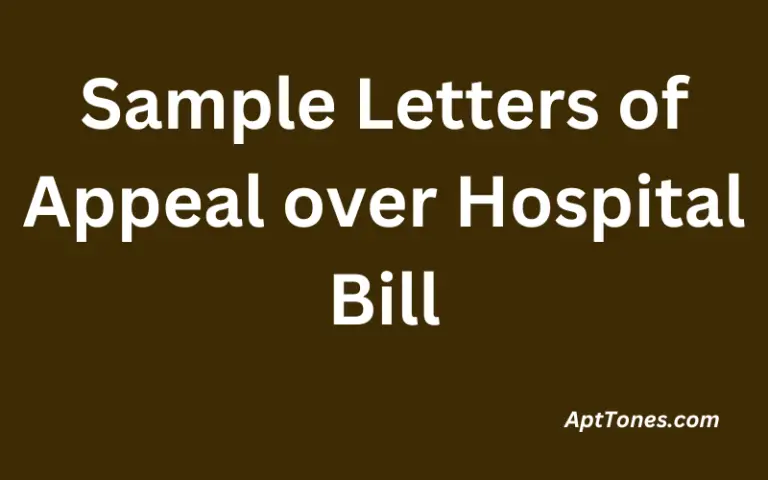 Sample Letters of Appeal over Hospital Bill