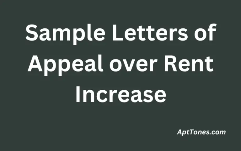 Sample Letters of Appeal over Rent Increase