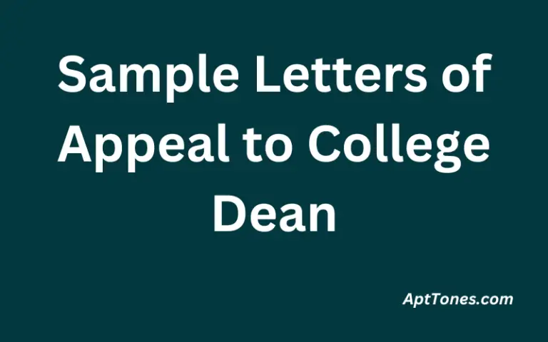 Sample Letters of Appeal to College Dean