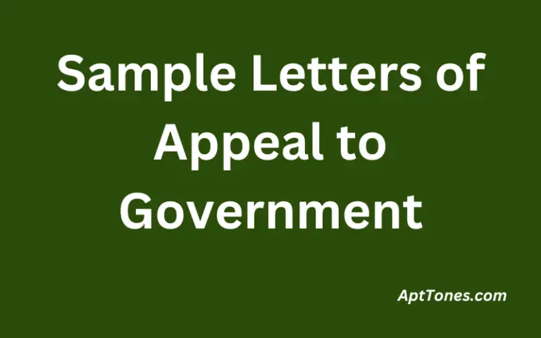 Sample Letters of Appeal to Government