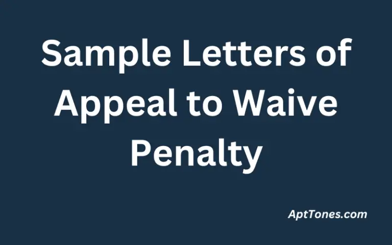 Sample Letters of Appeal to Waive Penalty