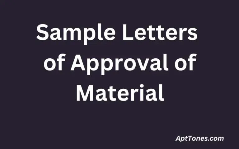 Sample Letters of Approval of Material