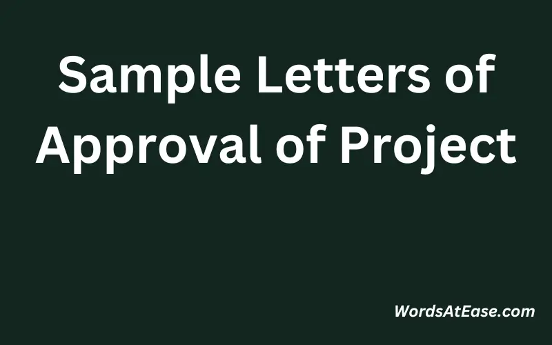 Sample Letters of Approval of Project