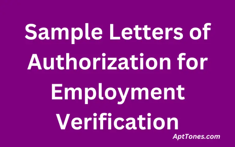 Sample Letters of Authorization for Employment Verification