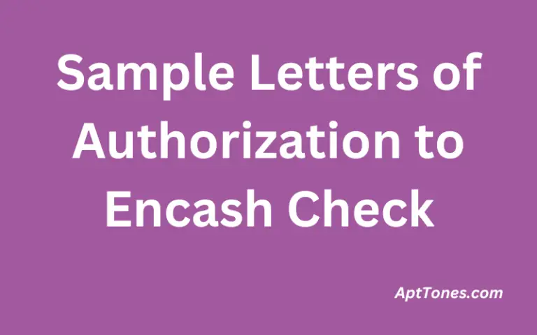 Sample Letters of Authorization to Encash Checks