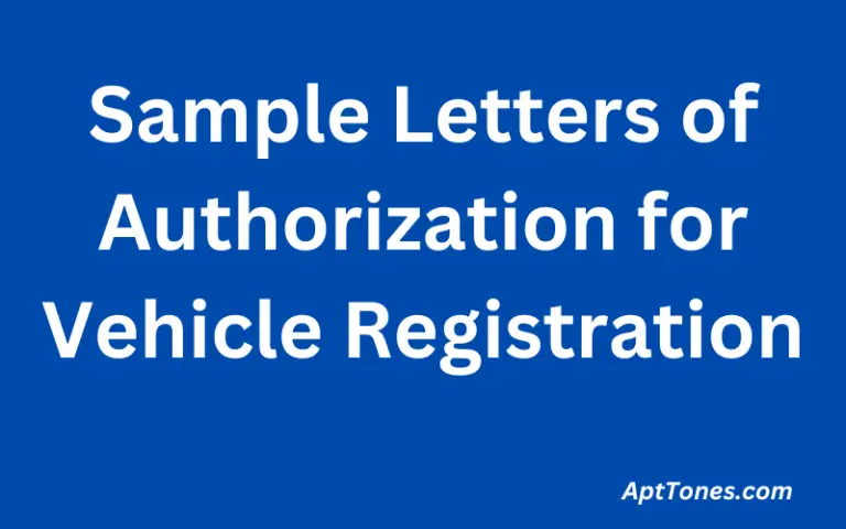 Sample Letters of Authorization for Vehicle Registration