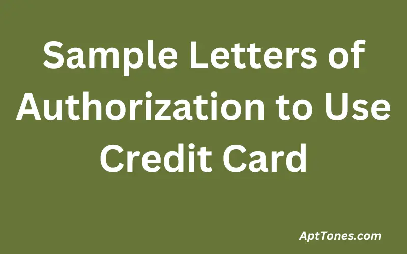 Sample Letters of Authorization to Use Credit Card