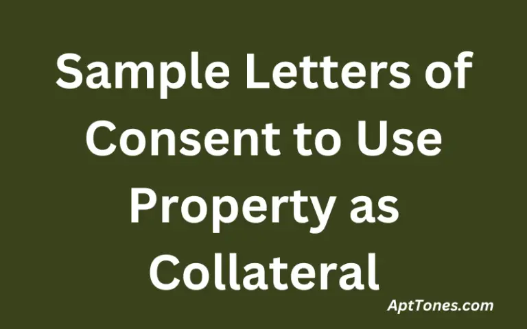 Sample Letters of Consent to Use Property as Collateral