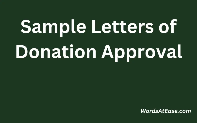 Sample Letters of Donation Approval