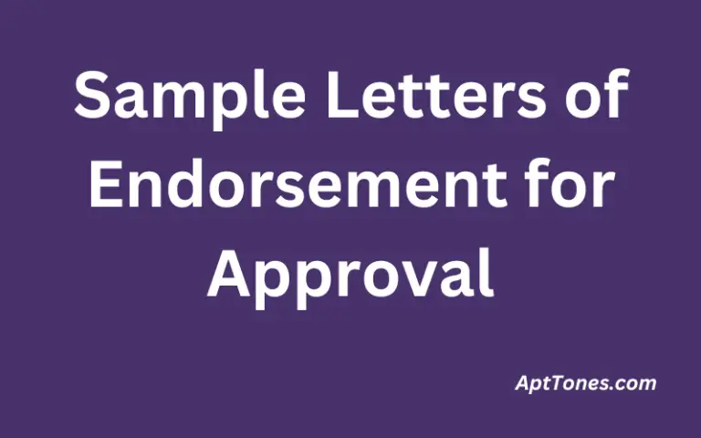 Sample Letters of Endorsement for Approval