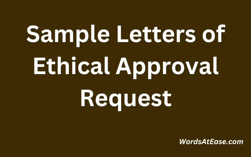 Sample Letters of Ethical Approval Request