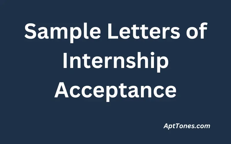 Sample Letters of Internship Acceptance