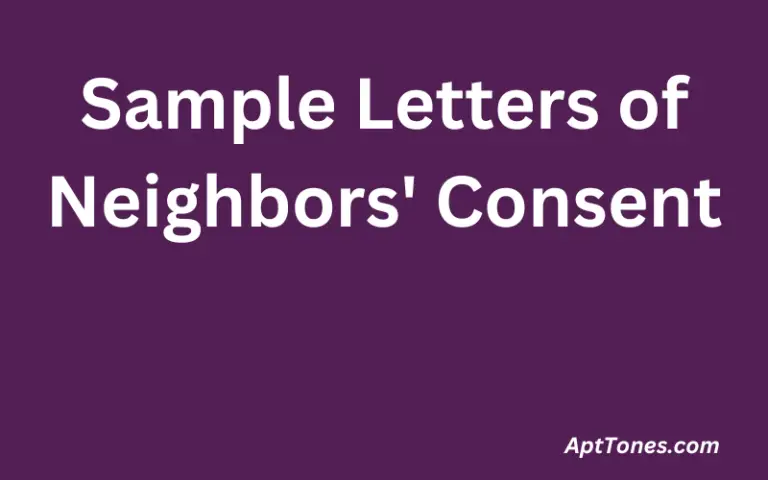 Sample Letters of Neighbors' Consent