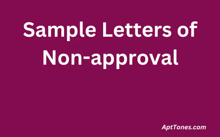 Sample Letters of Non-approval