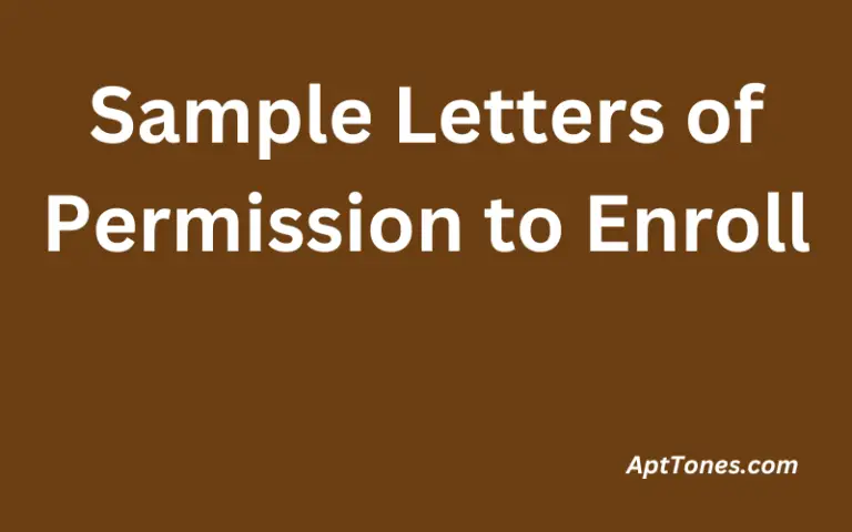 Sample Letters of Permission to Enroll