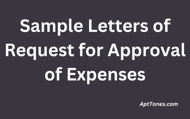 Sample Letters of Request for Approval of Expenses