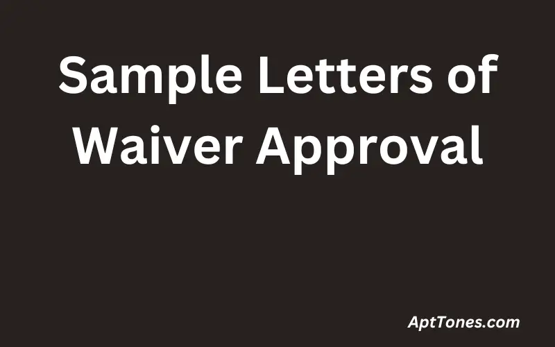 Sample Letters of Waiver Approval