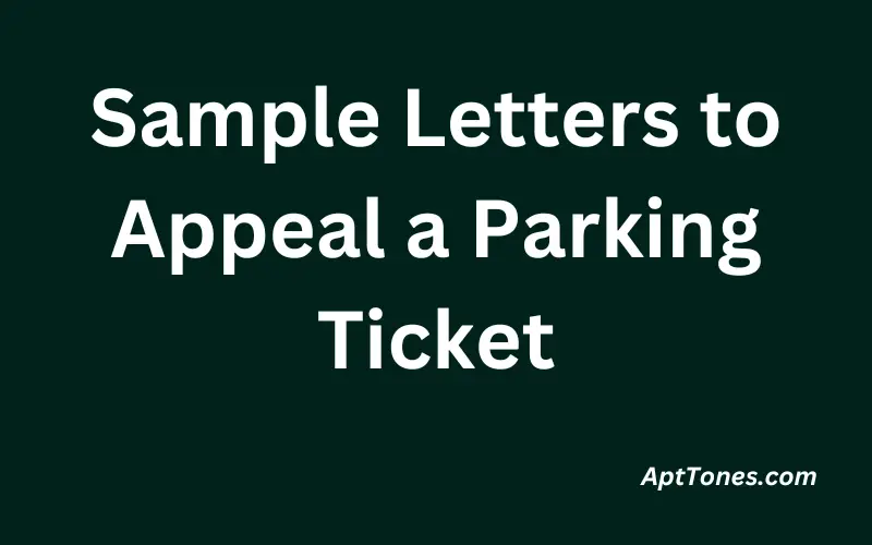 Sample Letters to Appeal a Parking Ticket