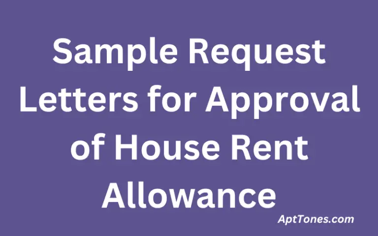 Sample Request Letters for Approval of House Rent Allowance