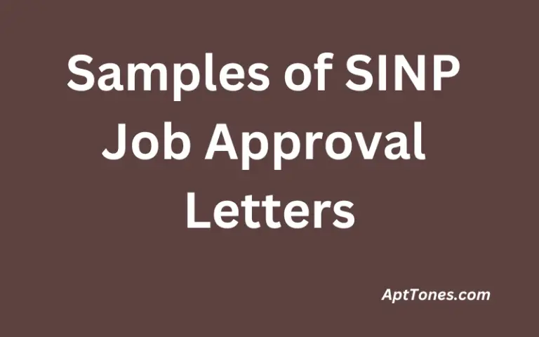 Samples of SINP Job Approval Letters