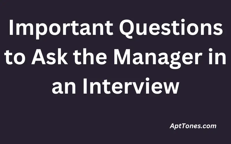 Important Questions to Ask the Manager in an Interview