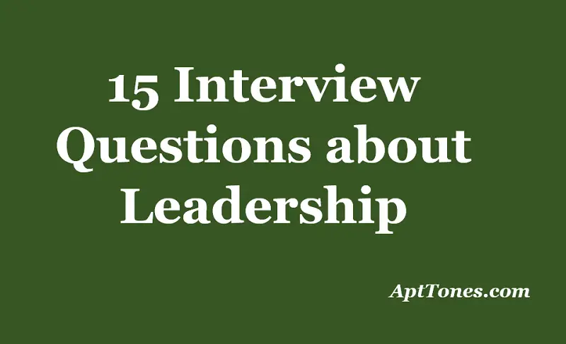 interview questions about leadership