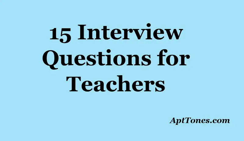 interview questions for teachers