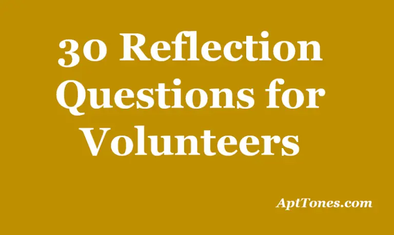 reflection questions for volunteers